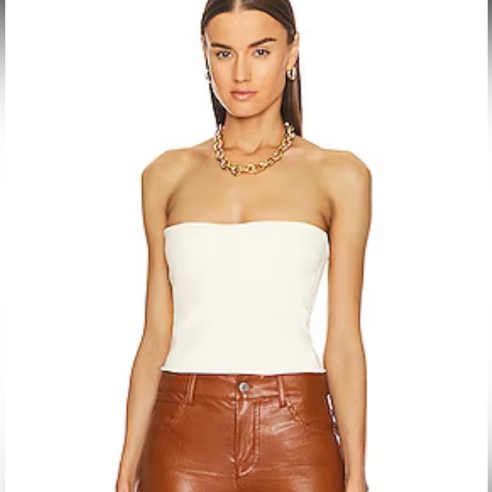 A.L.C. Dean Tube Top in Alabaster Gleam, size L